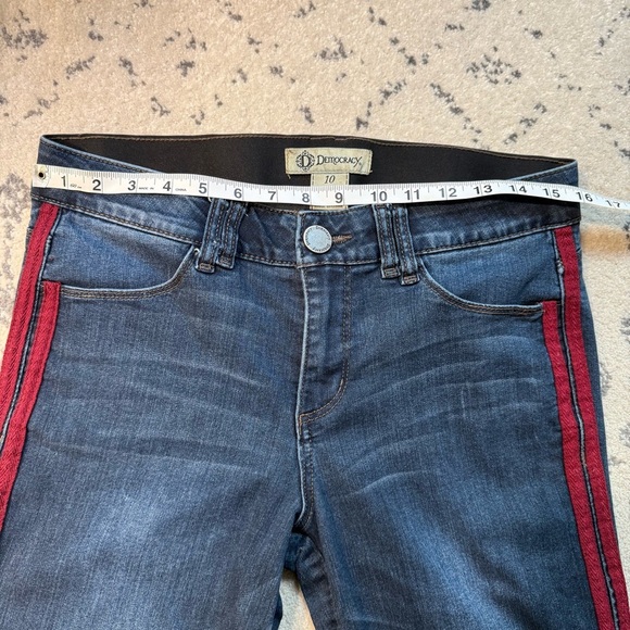 Democracy Dark Blue Skinny Jeans with Red Stripes - Picture 7 of 8